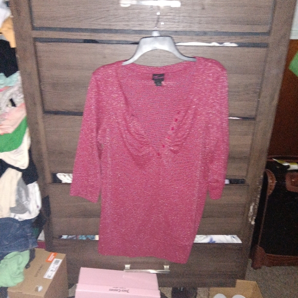 torrid Tops - TORRID metallic cotton blouse